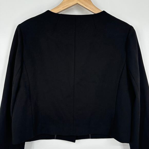 J. Crew Louisa Lady Jacket in Italian Ponte Gold Button Cropped Blazer Black - Picture 10 of 16